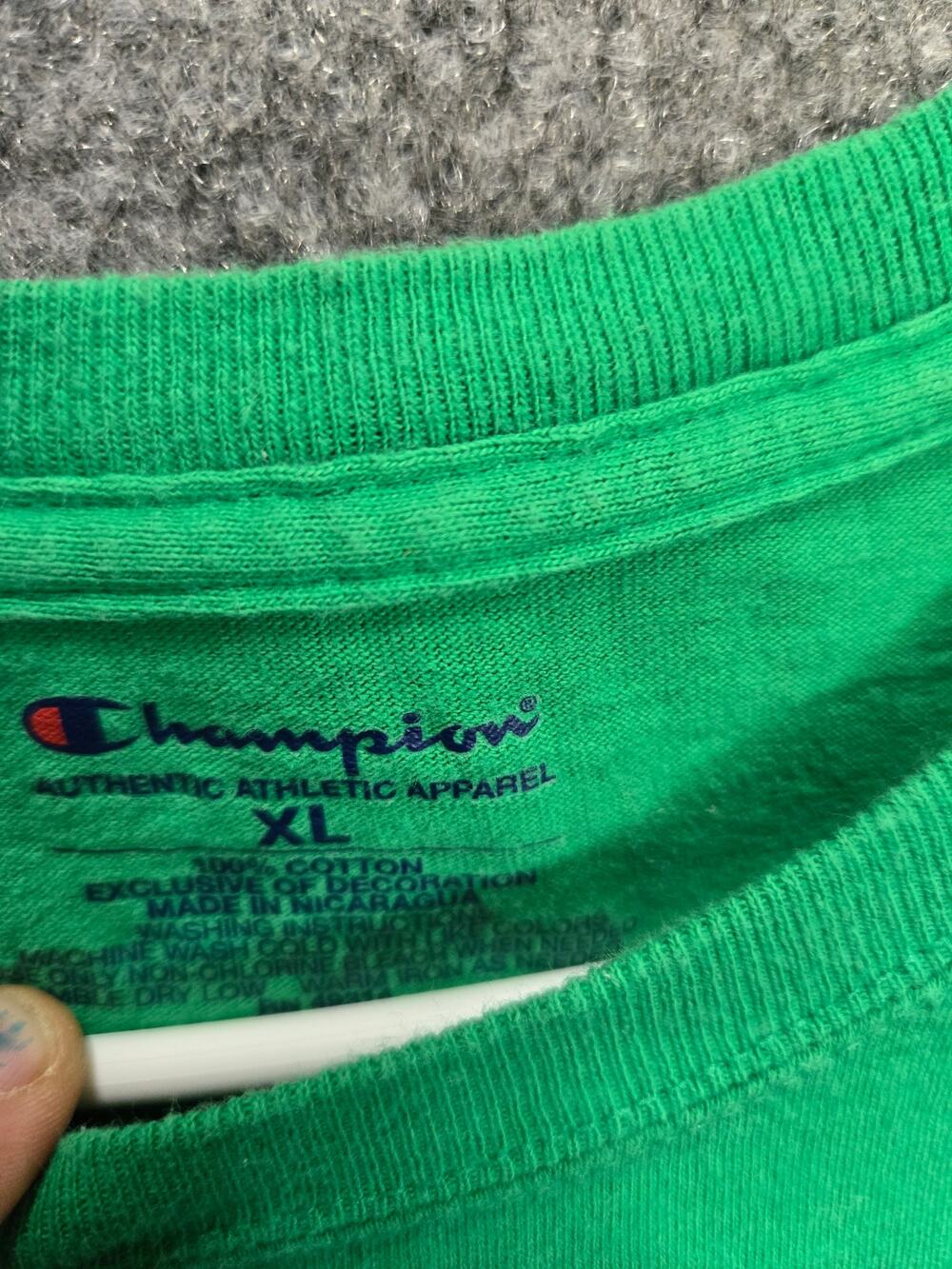 Champion University of Notre Dame T-Shirt Green Fighting Irish Graphic Tee XL
